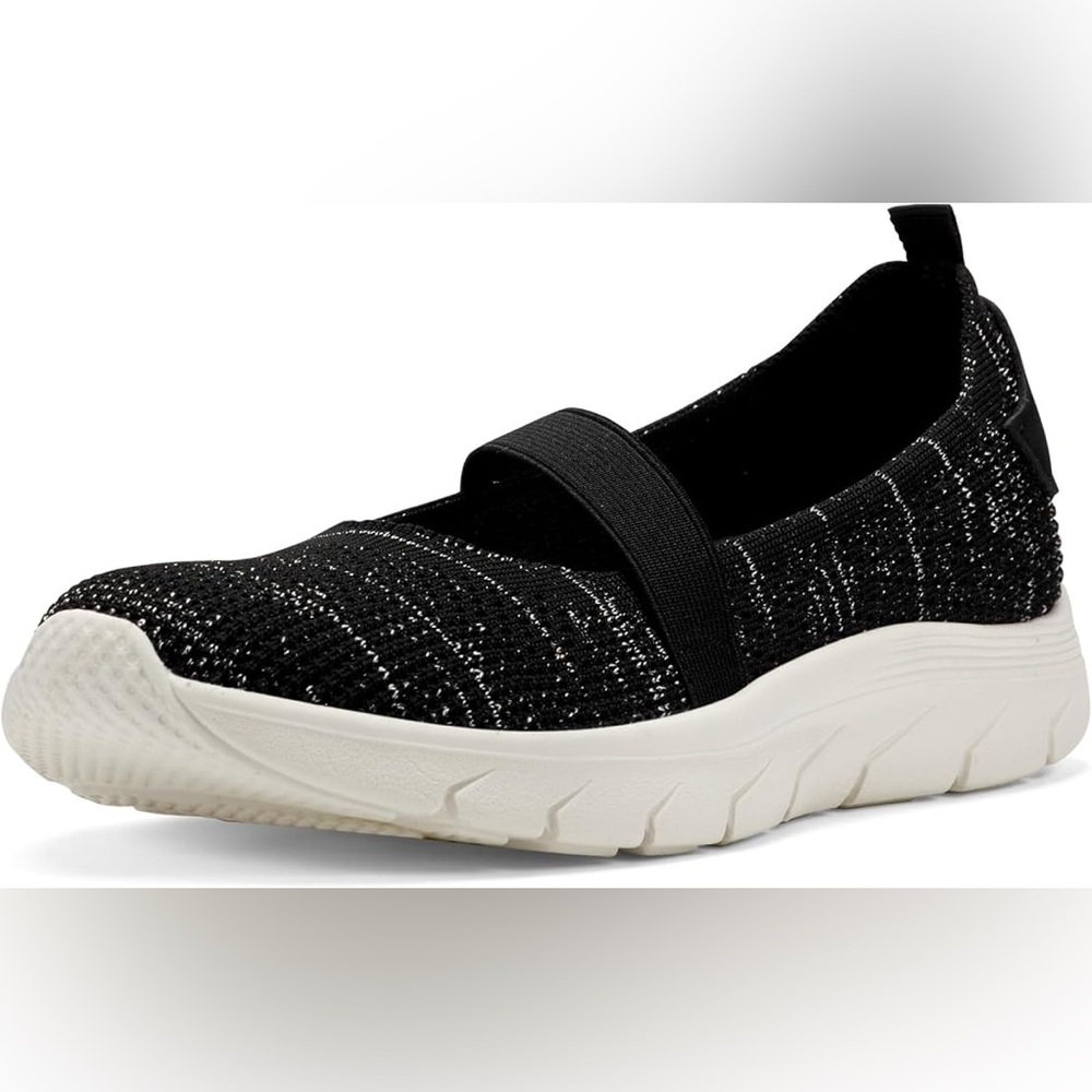 Easy Spirit Black and White Slip-On Sneakers